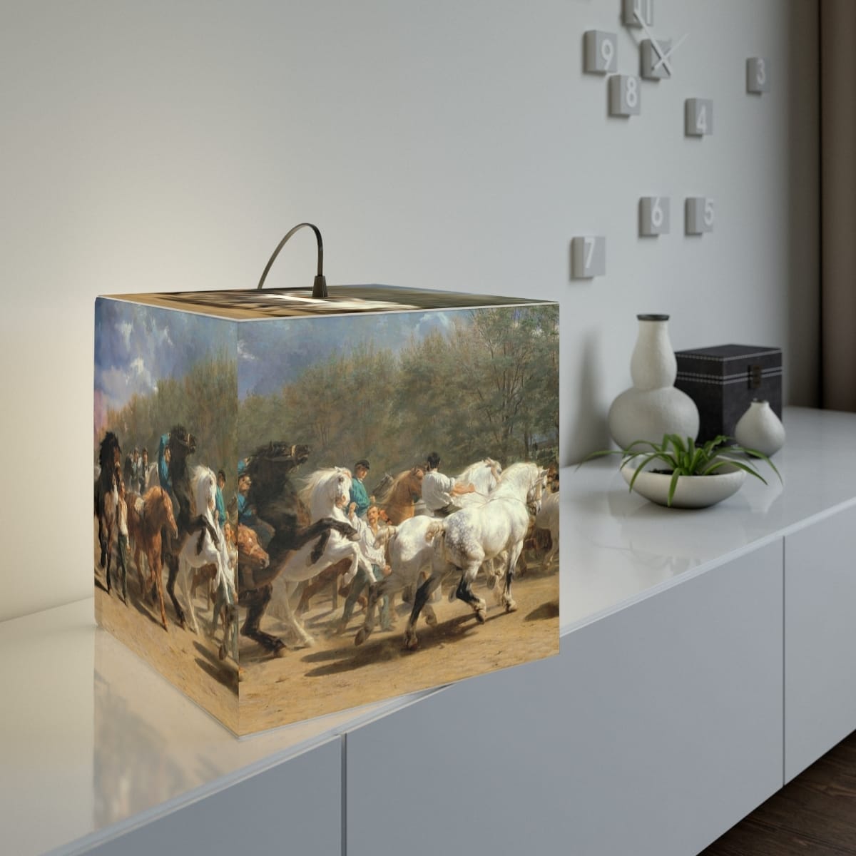 Light Cube Art Lamp, Artist Rosa Bonheur, Artwork 